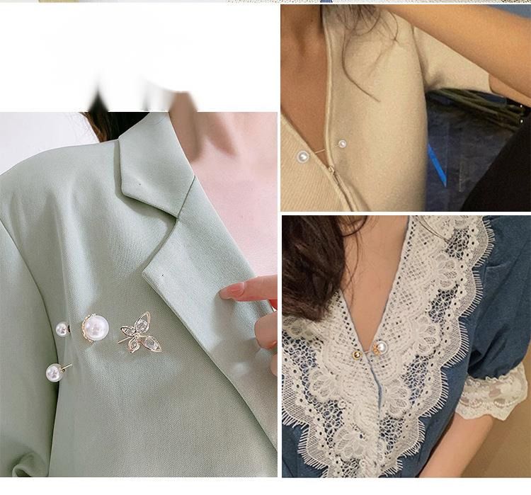 Pants tool, waist collection pin, anti glare high-end brooch, decorative pearl brooch buckle_voghion.com