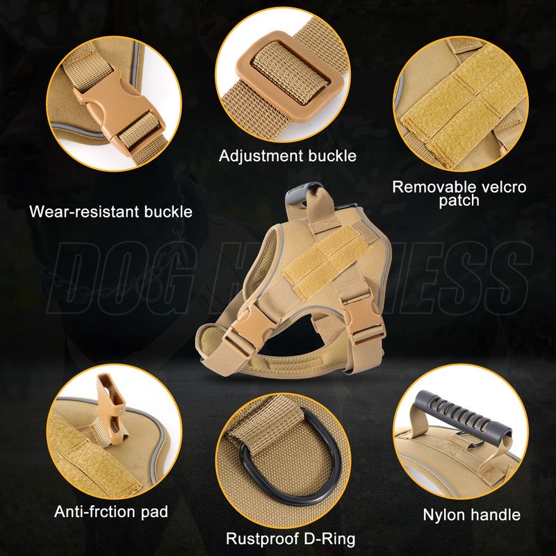 2024 Explosion-Proof Pet Harness Medium And Large Dogs, Breathable Tactical Dog Leash For Aggressive Dogs_voghion.com