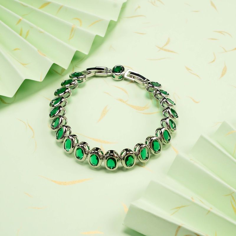Bracelet avec zircons colorés, résistant à la lumière, réglable, tendance, de niche, bijoux haut de gamme_voghion.com