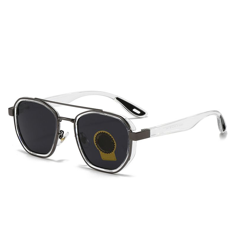 Polarisierte Retro-Sonnenbrille für Herren – Doppelsteg im quadratischen Pilotenstil, blendfreie Sonnenbrille mit UV-Schutz für Reisen, Sport und Autofahren_voghion.com