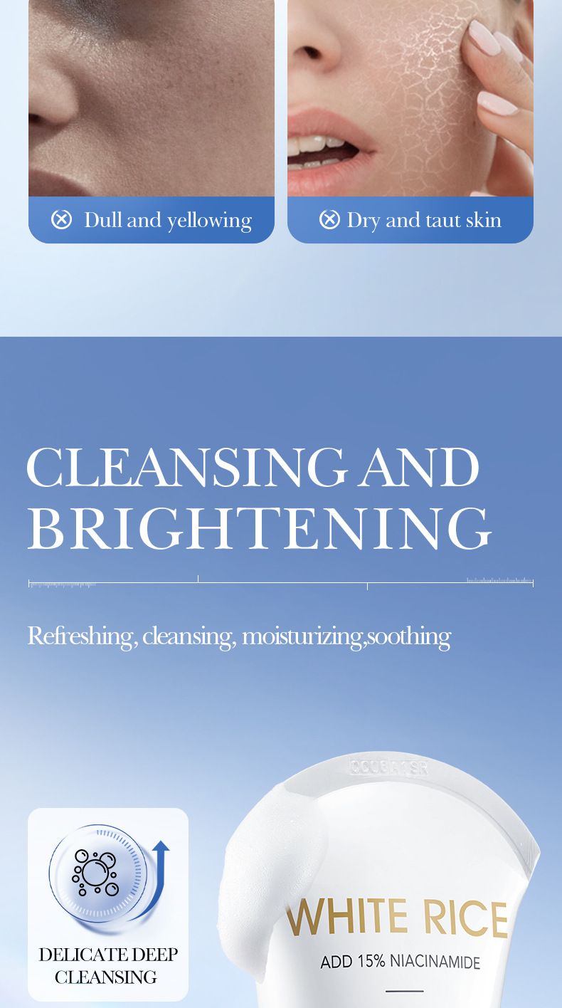 SADOER Aufhellendes Hautpflegeset mit weißem Reis und Niacinamid | Strahlende und hydratisierte Haut in 6 Schritten_voghion.com