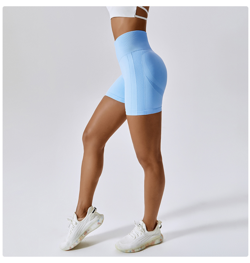 Women's Clothing Seamless Yoga Shorts Peach Hip Lift High Waist Fitness Pants Tight Running Sports Shorts For Girls_voghion.com