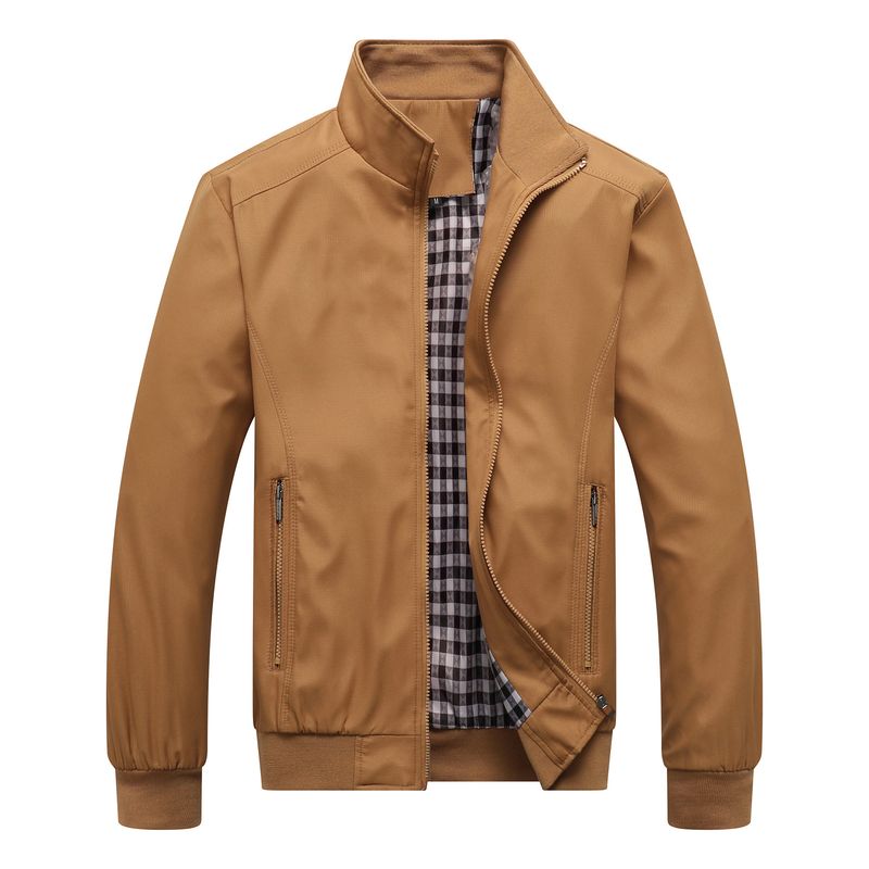 0419 Spring And Autumn Jacket Men's Trench Coat Casual Sports Loose Stand Collar_voghion.com