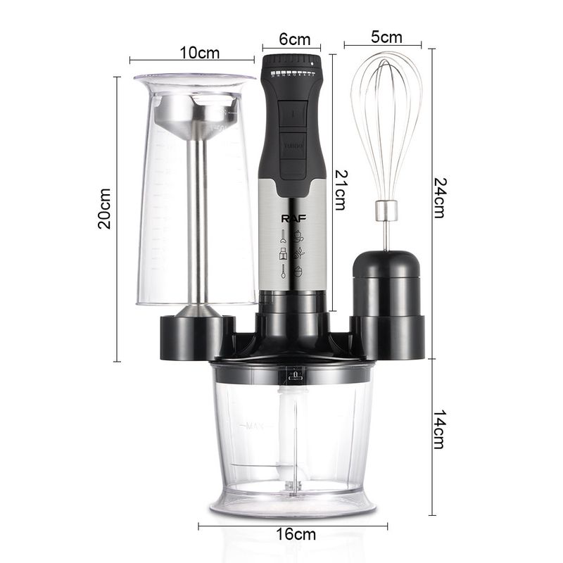 Robot da cucina portatile 4 in 1: frullatore elettrico, spremiagrumi, tritacarne e sbattitore per uova, spina UE da 800 W_voghion.com