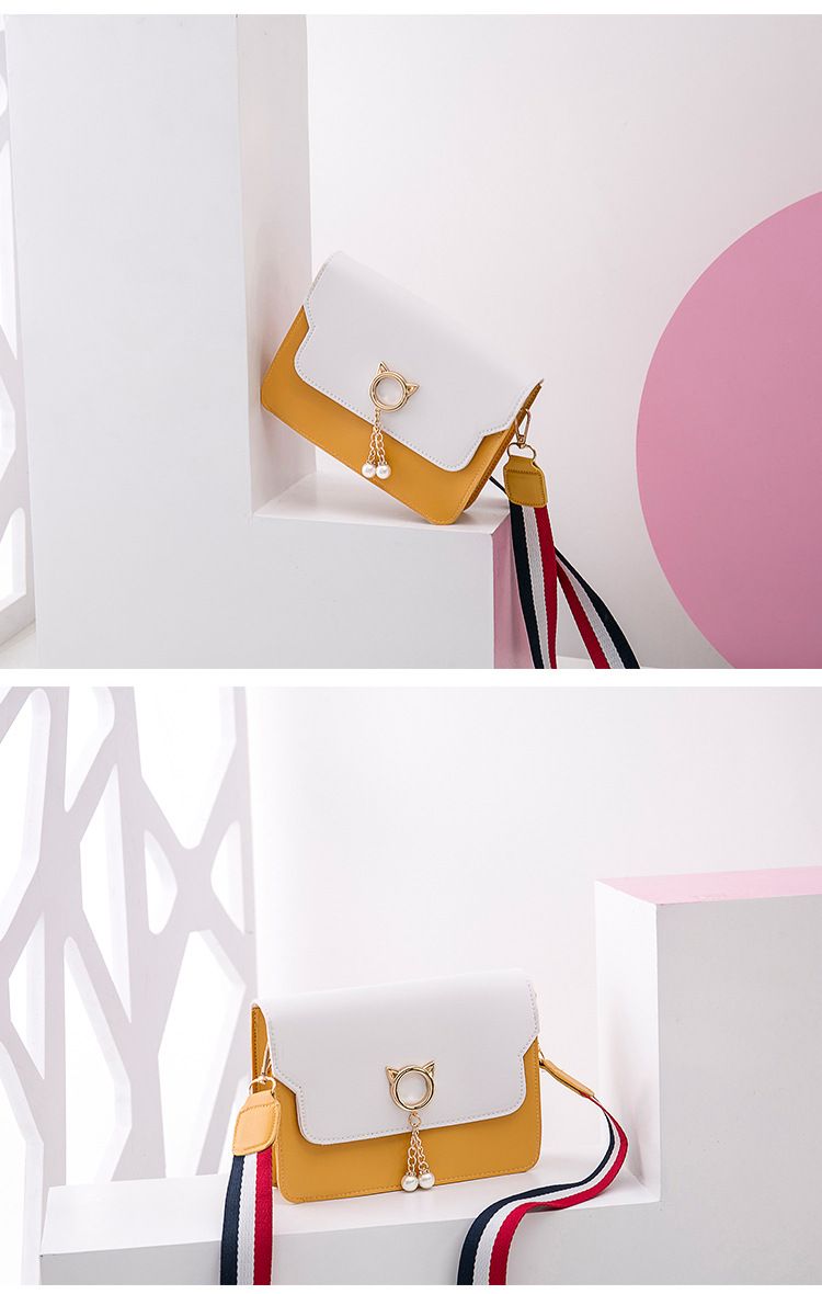 Women's Style Square Crossbody Bag - Cat & Pearl Charm Shoulder Purse, Cute And Versatile_voghion.com
