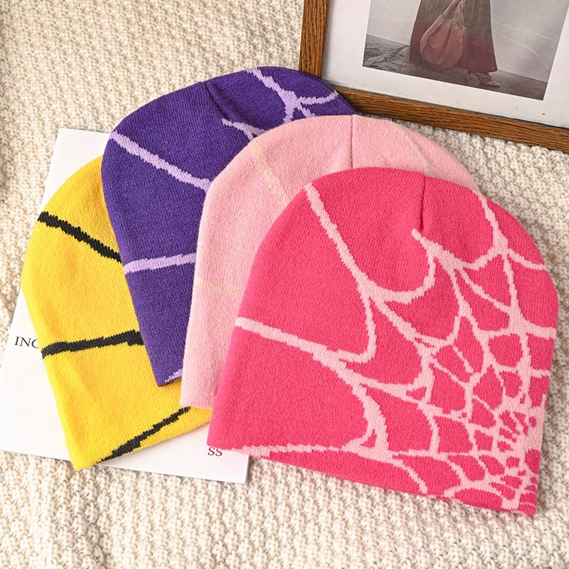 Gorros y gorras para hombre, elegantes y lujosos, de punto jacquard con diseño de telaraña, cálidos, para hombre y mujer, para el frío, para invierno._voghion.com