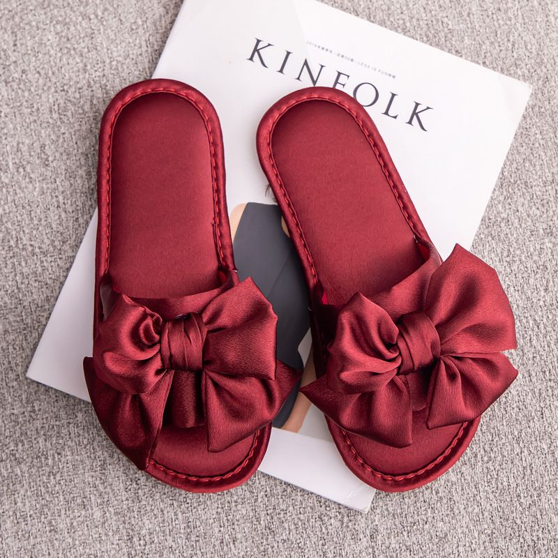 Hochzeitspantoffeln, Festliches Paar Frühlings- und Sommerpaare, Begleitende Hochzeit, Morgenmantel, Bräutigam, Braut, Rot,_voghion.com