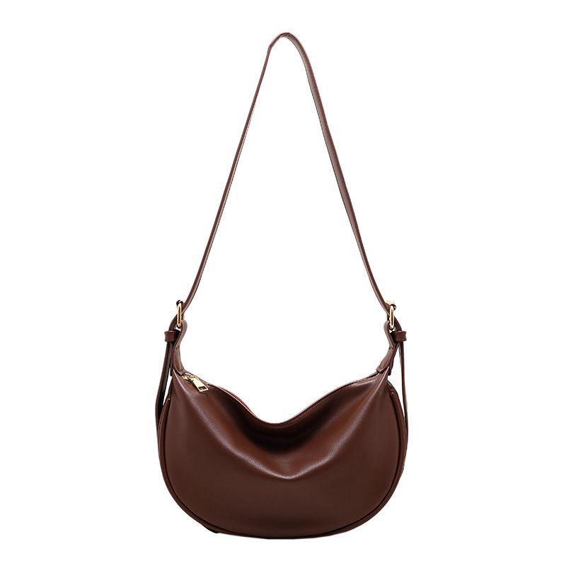 Sac à bandoulière tendance automne-hiver 2023, nouvelle collection, couleur unie, souple, en PU, polyvalent, texturé, à bandoulière unique_voghion.com