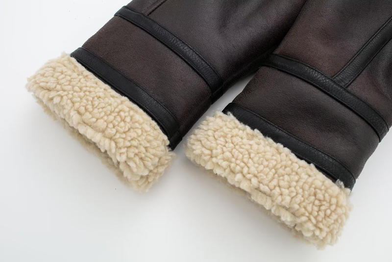Women's New Double-sided Short Jacket Winter Motorcycle Style Fur One-piece Warm Jacket_voghion.com