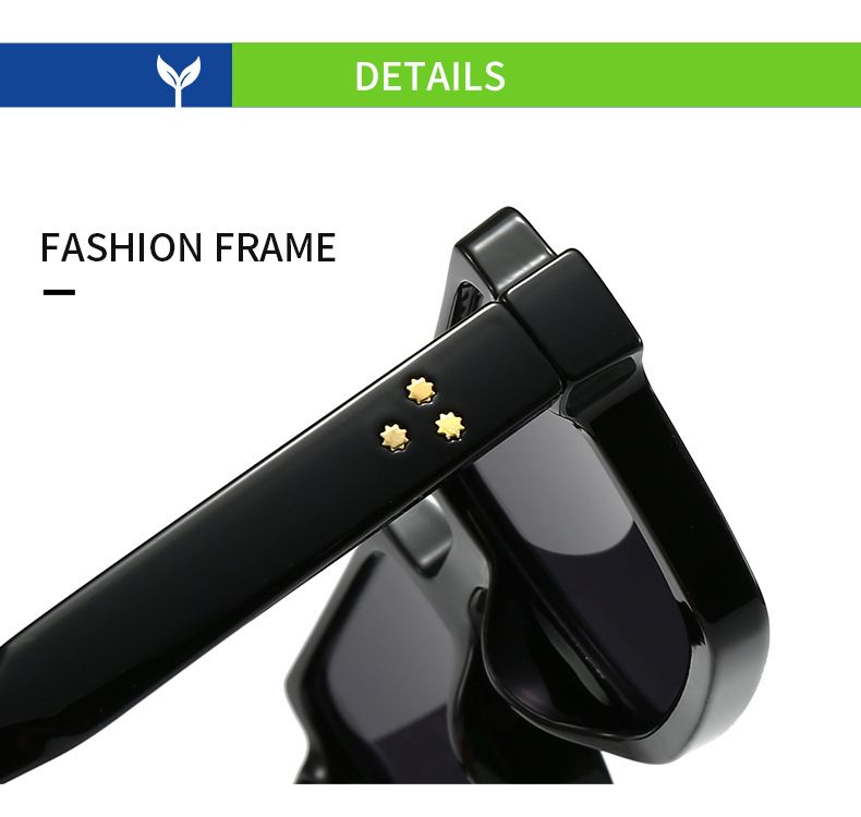 Women's Glasses Heao's New Original Rivet Personality Square Frame Splicing Color Sunglasses Fashion Catwalk Versatile Sunglasses_voghion.com