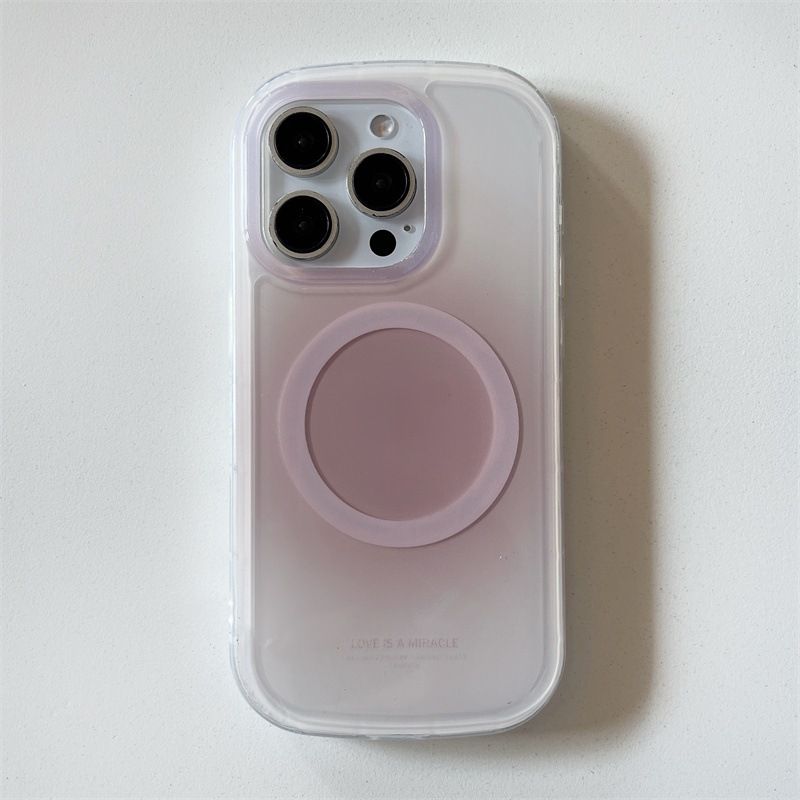 Custodia magnetica ovale sfumata adatta per iPhone 15 16 Pro Max, antiurto IMD_voghion.com