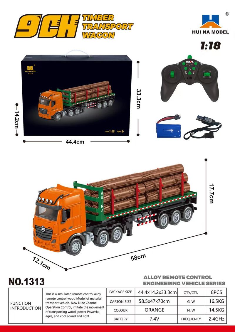 Mother & Kids 1:18 Scale 9-Channel Remote Control Alloy Fire Truck Realistic Design LED Lights Premium Construction Vehicle Toy For Kids & Collectors_voghion.com
