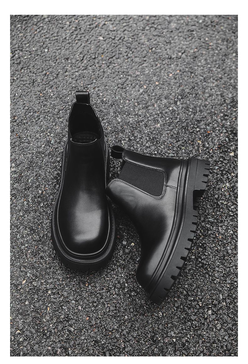 Thick-soled Heightening Retro Martin Boots Blue Casual Boots_voghion.com