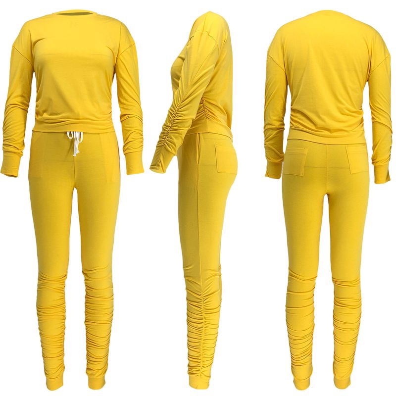 Tuta sportiva in due pezzi con maglietta a maniche lunghe e pantaloni a pieghe X5_voghion.com