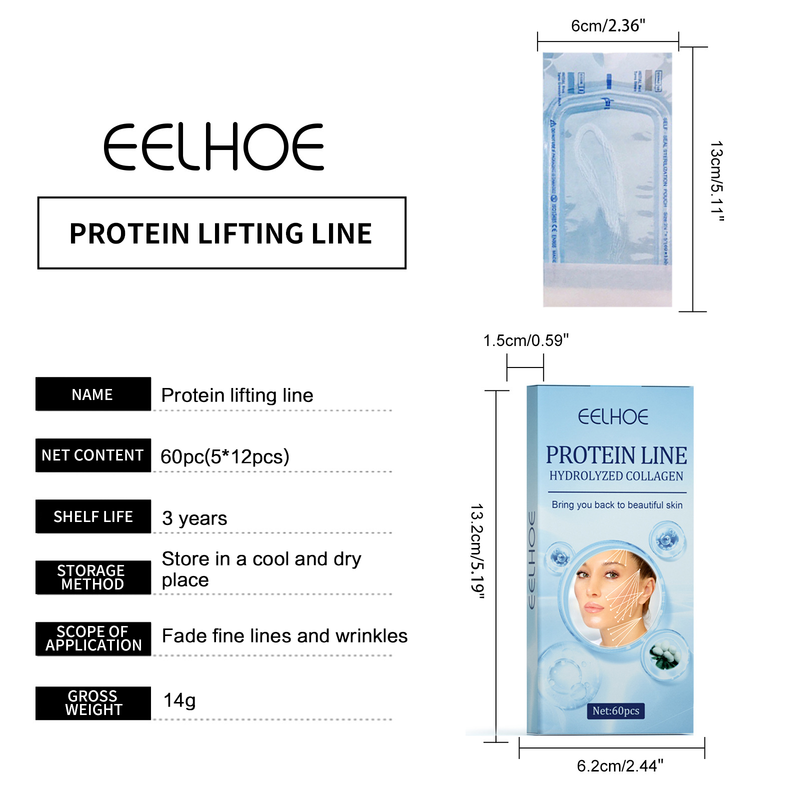 Linea proteica Collagene Assorbibile Lifting Filo Antirughe V-face Lifting Rassodante Schiarente Linee sottili Filler Viso Anti-invecchiamento_voghion.com