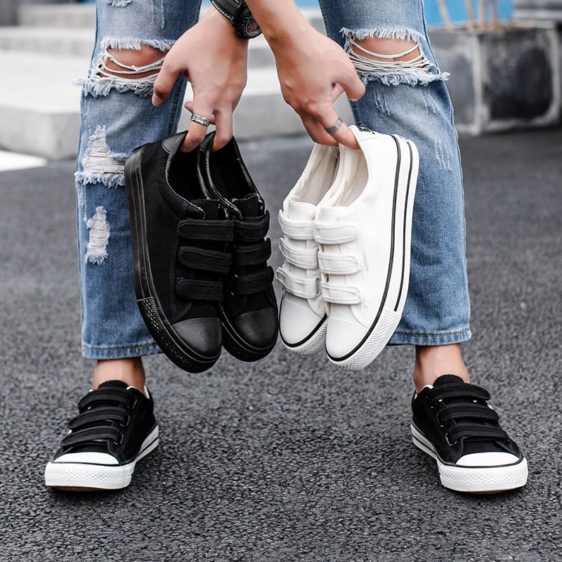 Scarpe da ginnastica casual traspiranti in tela da uomo, con velcro, per studenti delle scuole medie, primavera 2025_voghion.com