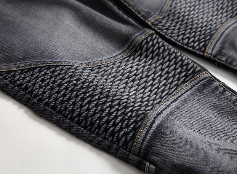 Jeans, Herren Fahrrad Knieschützer, Nostalgische Motorradjeans, Slim Fit, Trendy Herren_voghion.com