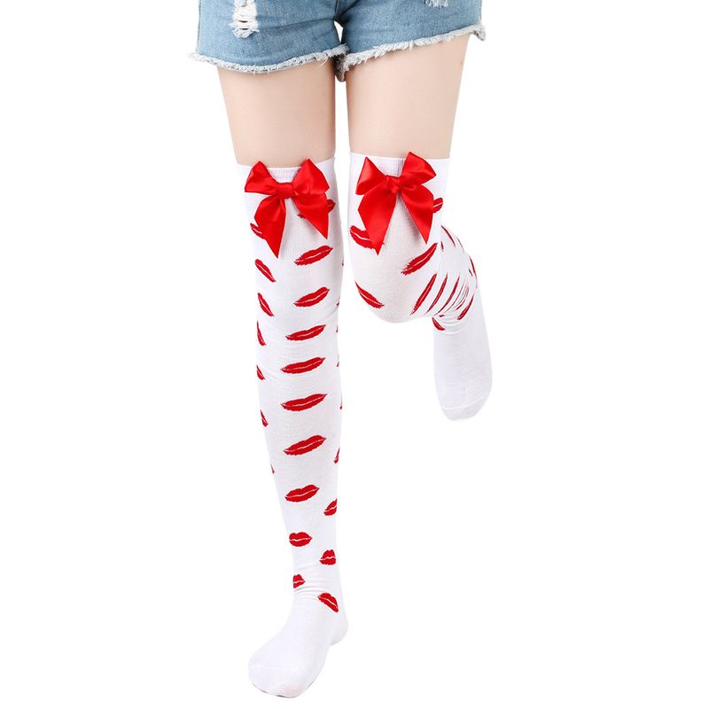 Le calze Red Lips Love per San Valentino saranno calze sopra il ginocchio e graziose calze con fiocco_voghion.com