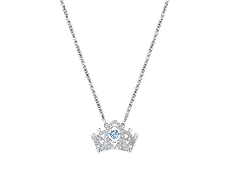 Colar de coroa de coração batendo feminino elemento cristal inteligente colar de clavícula feminino_voghion.com