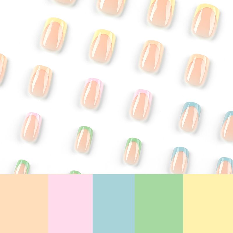 Wearing plates in five colors, French style, minimalist wearing of products, patches, detachable nail plates, nails_voghion.com