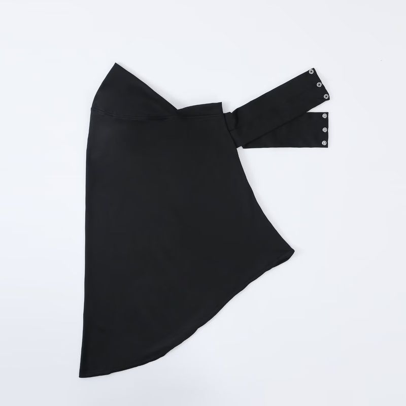 Muslim Fashion Simple Solid Color Scarf Front Single Layer Cross Tie Head Wrap Integrated Veil Sandproof Hat_voghion.com