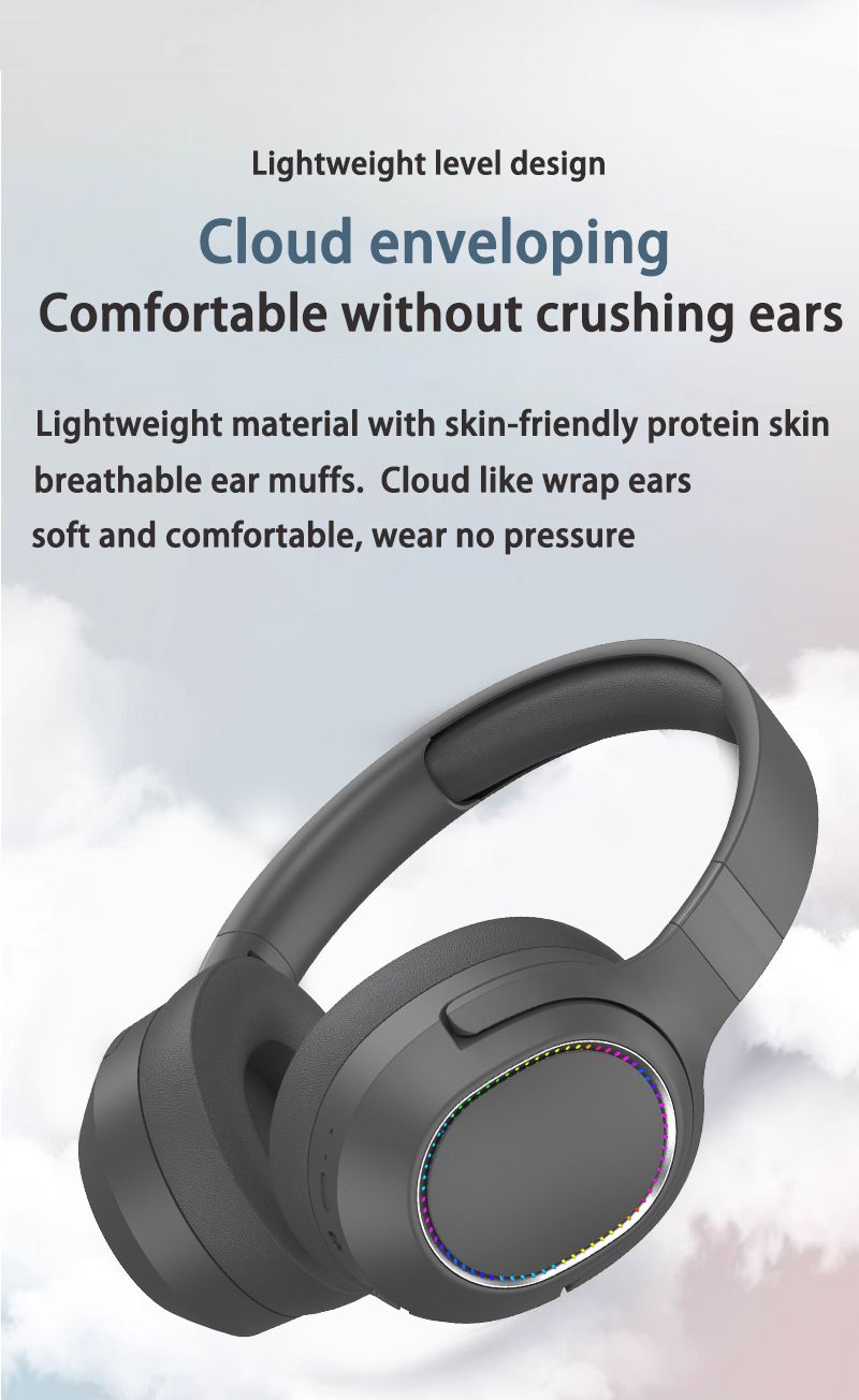LED Wireless Bluetooth Headphones Over Ear, Deep Bass & FM Radio, 8H Playtime, Built-in Mic, Wired/Wireless Dual Mode, For Sports/Gaming_voghion.com