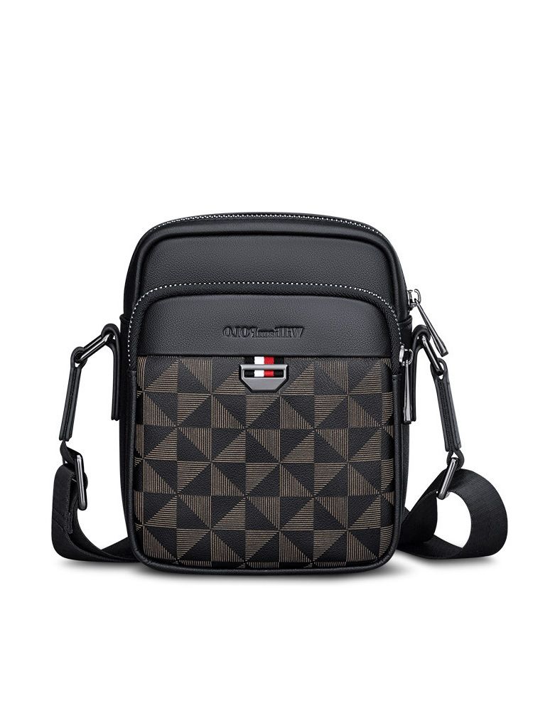 Genuine Crossbody Handheld Briefcase, Business Single Shoulder Bag, Small Vertical Leather Bag For Men, Trendy_voghion.com