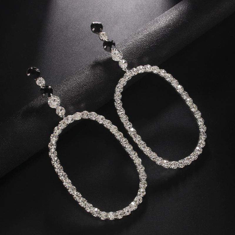 Orecchini con strass e personalità esagerata, orecchini pendenti quadrati, accessori_voghion.com