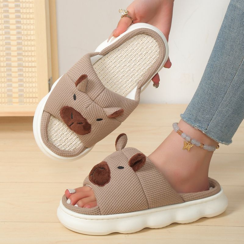 Comfortabele pantoffels van katoen en linnen voor mannen en vrouwen - ademend, antislip, gevoerde zool voor thuis, binnen en vrijetijdskleding_voghion.com