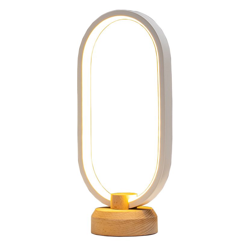 Inteligentna lampa biurkowa LED z litego drewna z unikalnym prezentem USB w stylu europejskim, lampka nocna, sala weselna_voghion.com