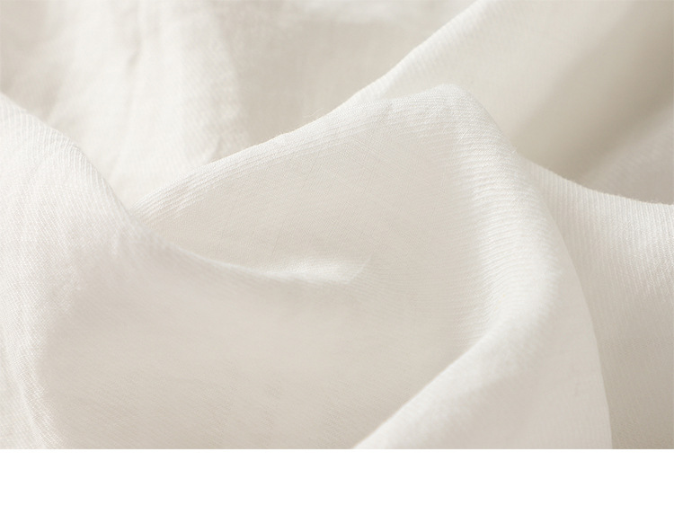 Camicia da donna in cotone e lino, semplice e ampia, a maniche corte_voghion.com