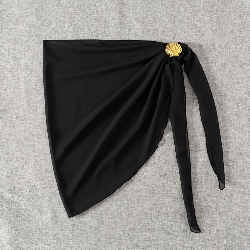 Gonna in filato avvolto, pantaloncini da spiaggia da donna, in maglia tinta unita e alla moda_voghion.com