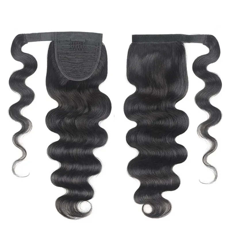 Kinky Curly Pferdeschwanz Echthaar Extensions Remy Haar_voghion.com