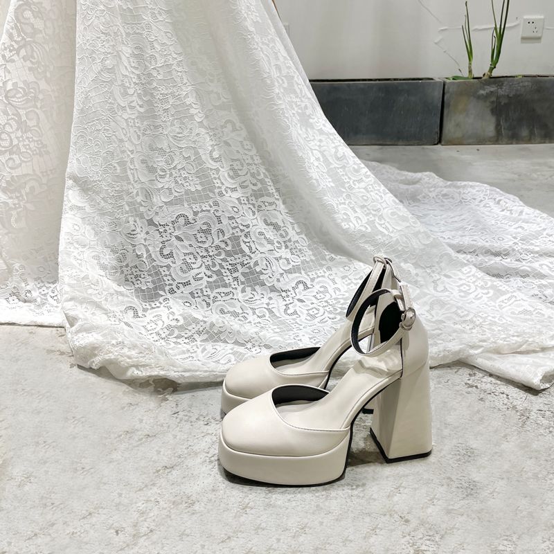 Scarpe da sposa Mary Jane con plateau e tacco spesso da 12 cm_voghion.com