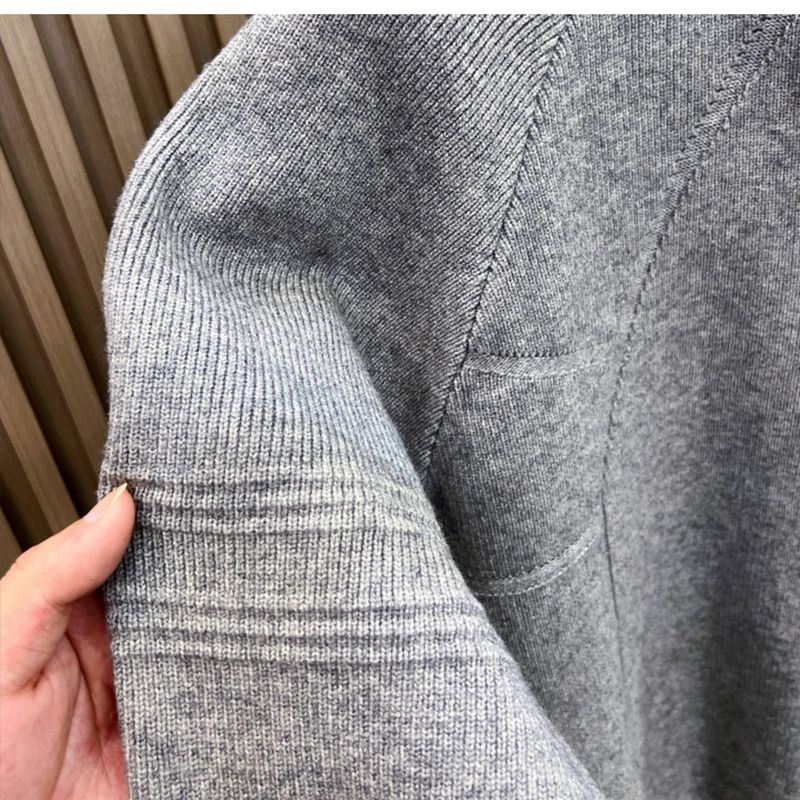 Pullover mit halbem Reißverschluss für Herren, vielseitiges Strickoberteil, Oberbekleidung für Herbst und Winter, halber Rollkragen, Business-Stil_voghion.com