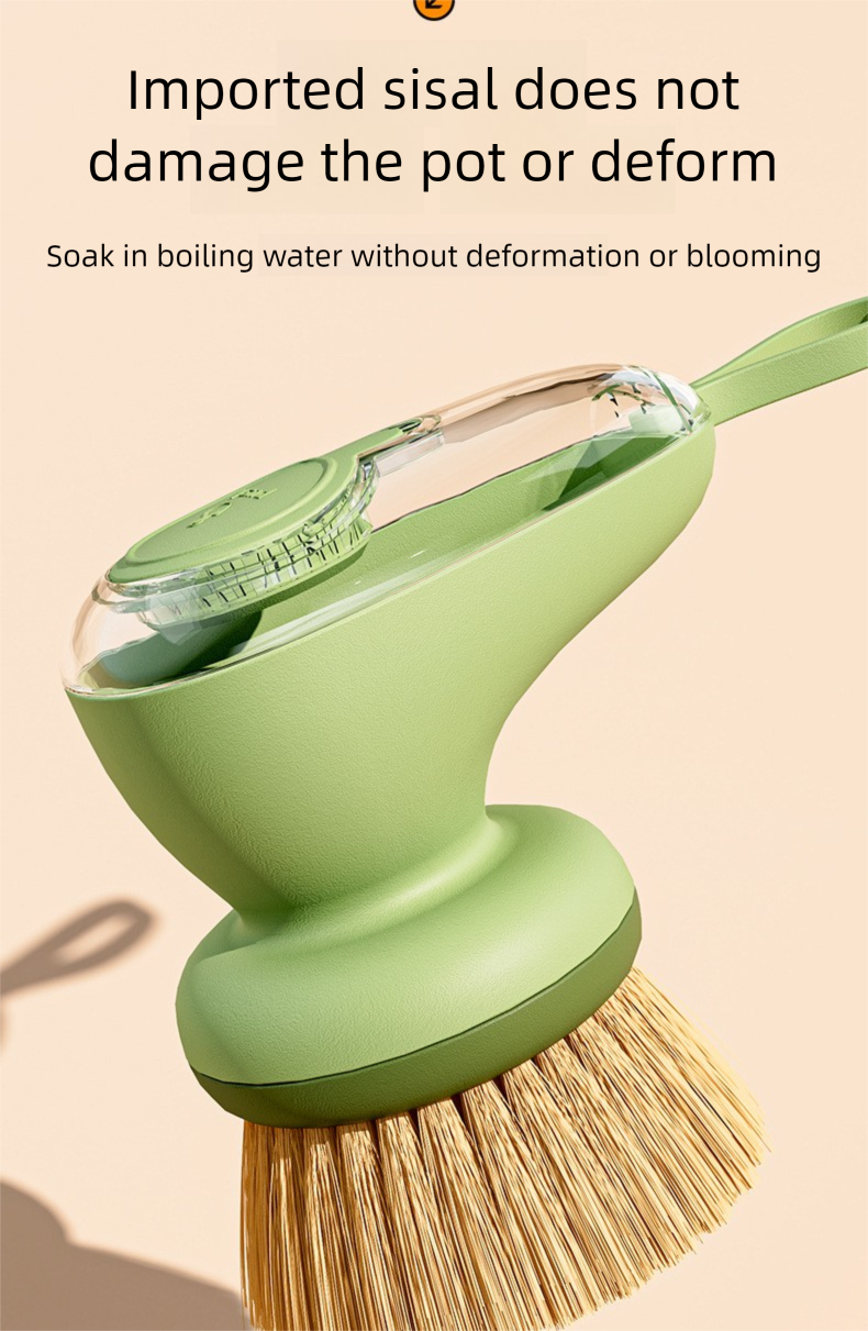 Automatic Liquid-Dispensing Dish For Pots, Kitchen Household Scrubber, Lazy Press-Type Non-Damaging Pot Cleaning Brush_voghion.com