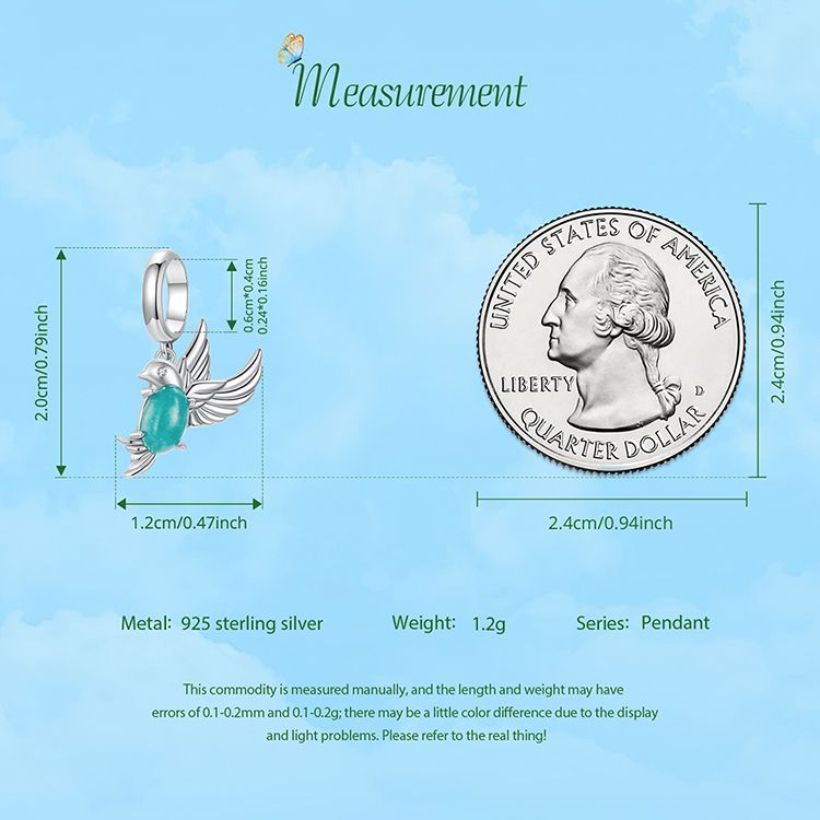 Bird Pendant Charm Sterling Silver Charm_voghion.com