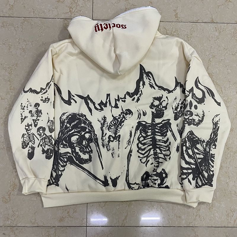 Y2K Millennium girocollo maglione scheletro coppia stile 2022 autunno/inverno nuovo cappotto a maniche lunghe con teschio_voghion.com