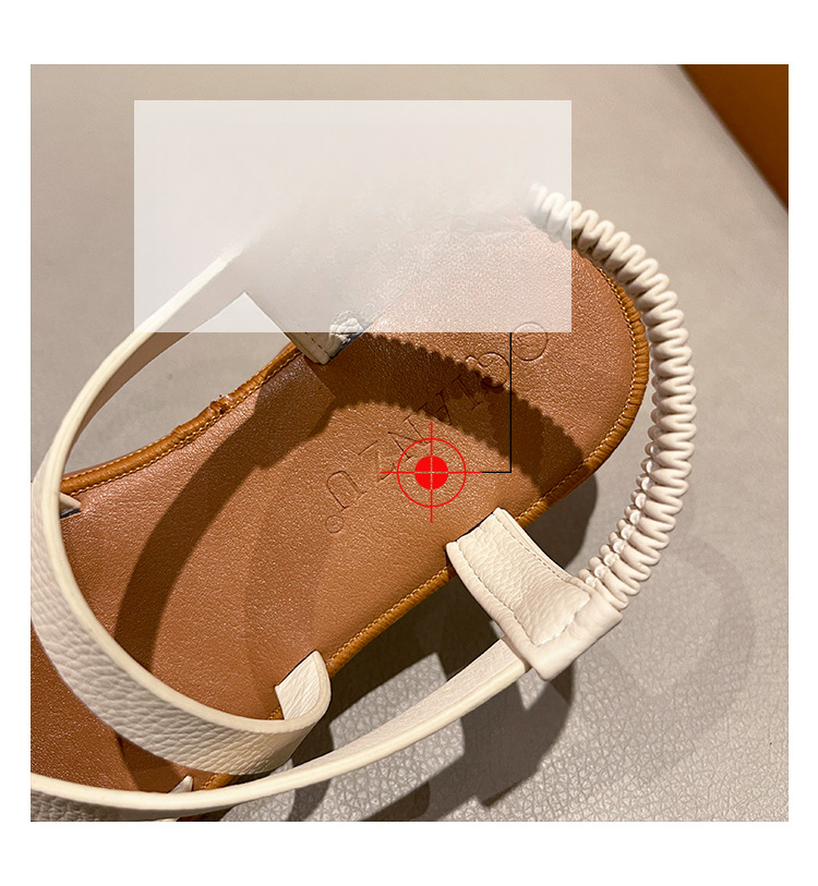 2025 Spring And Summer New Roman Soft Elastic Band Thick Bottom Tale Style Women's Beach Flat Sandals_voghion.com