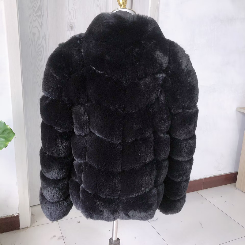 Damen Kunstpelzmantel Winter Wärme Pelzmantel mit quadratischem Kragen Design Mode Damen Kunstpelzjacke Flauschige Jacke_voghion.com