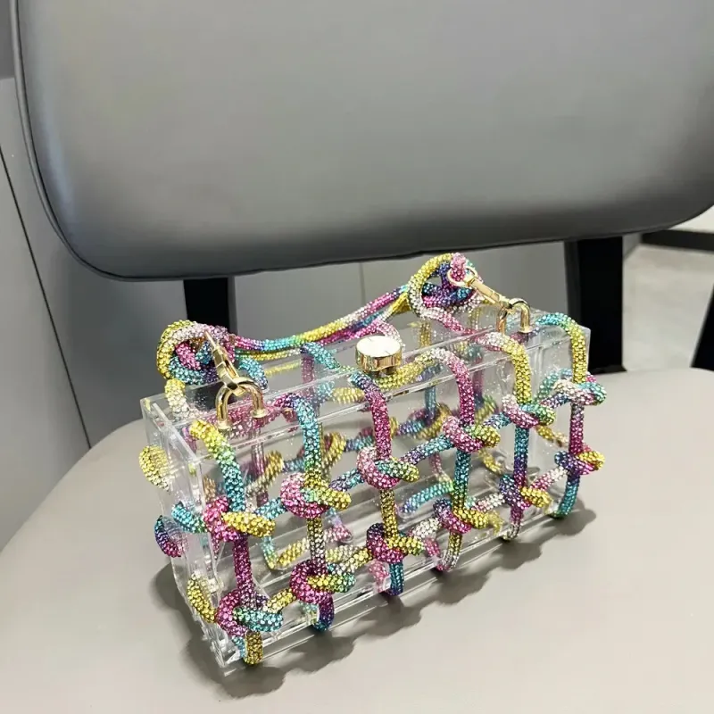 Borsa da sera con manico S in cristallo argento, borse fatte a mano per donna, borse e borsette, banchetti 250614l_voghion.com