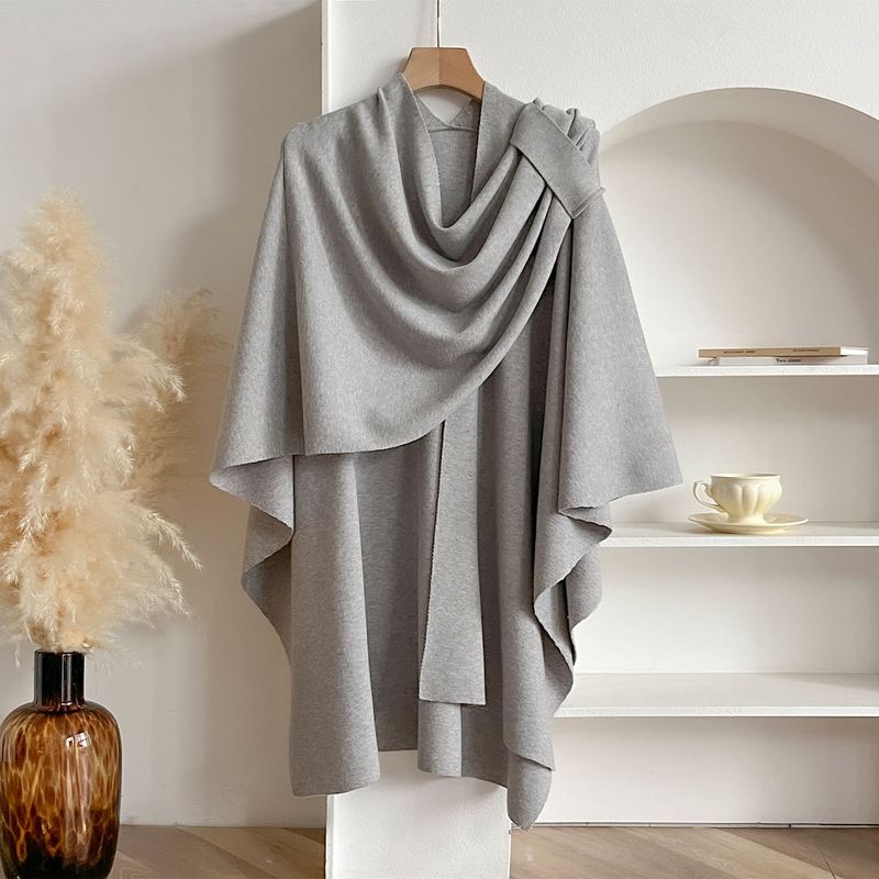 Women's Shawls New Style Solid Color Versatile Women's Scarf Southeast Asia Popular Solid Color Cloak Shawl Long Scarf_voghion.com