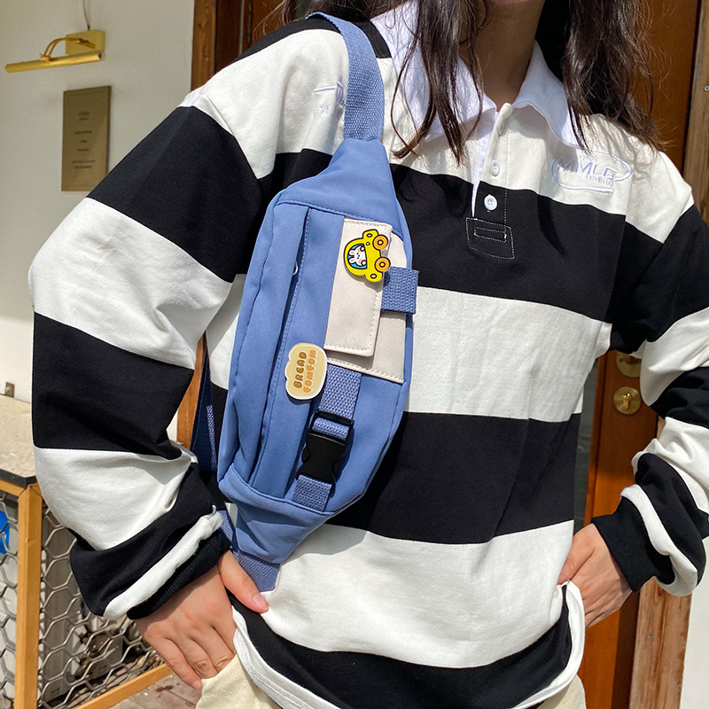 Marsupi per le donne 2023 Nuova tela per il tempo libero Tinta unita Marsupio per ragazze Carino Borsa a tracolla con tracolla Marsupi_voghion.com
