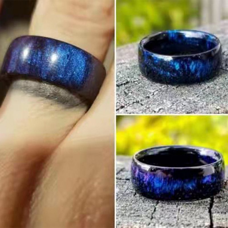 Gepersonaliseerde eenvoudige regenboog damesring van acrylhars_voghion.com
