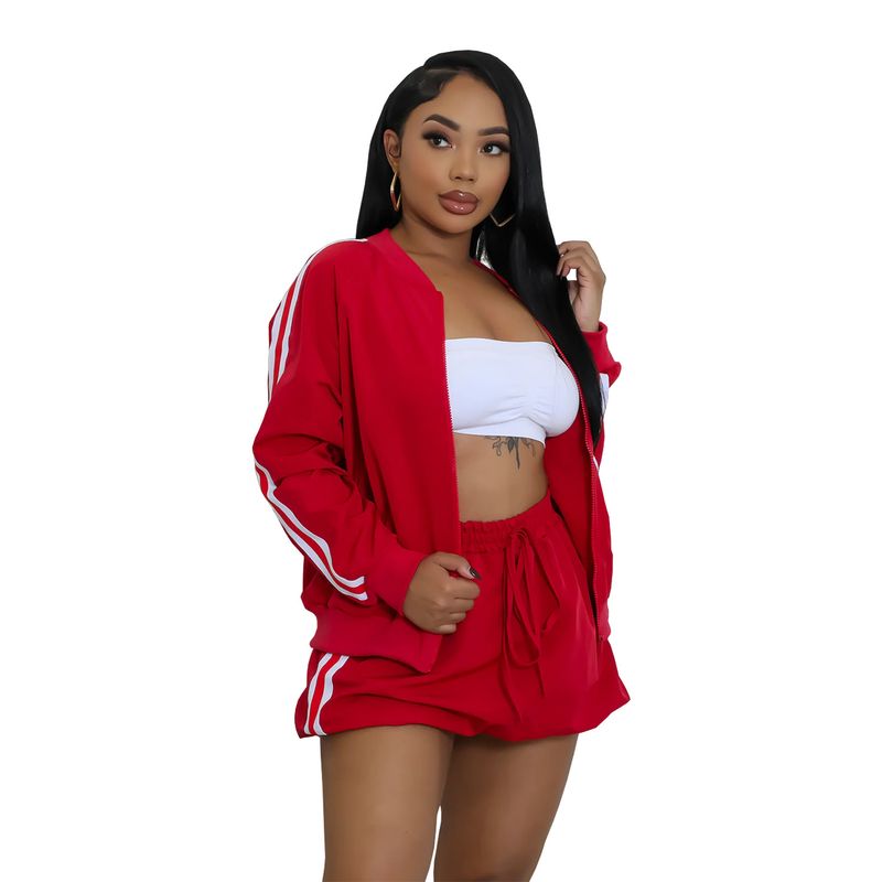 Vêtements pour femmes Mode Vêtements pour femmes Veste à ruban Jupe courte Couleur unie Costume deux pièces Neuf_voghion.com