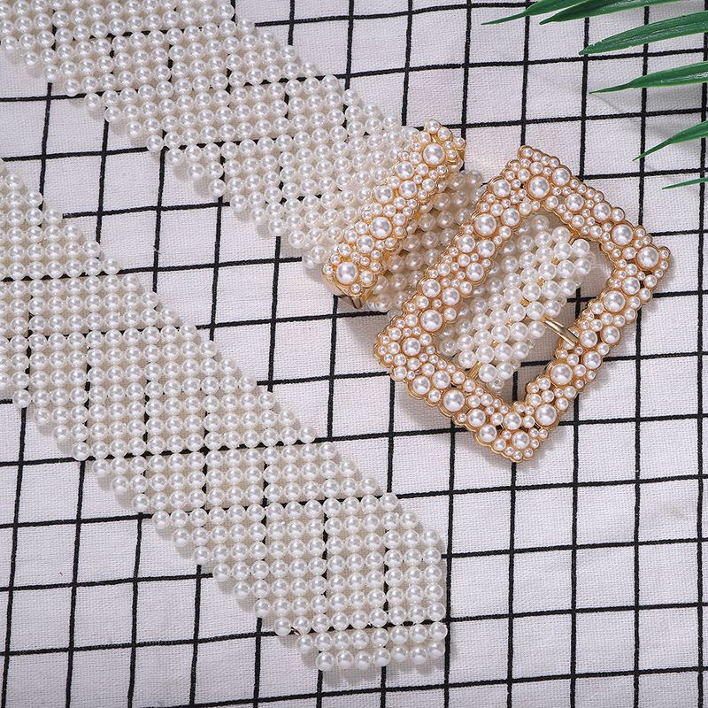 Ceinture de perles pour femmes, large sceau d'attente, mode pull jupe décorative Simple, chaîne de perles, bijoux pour filles_voghion.com