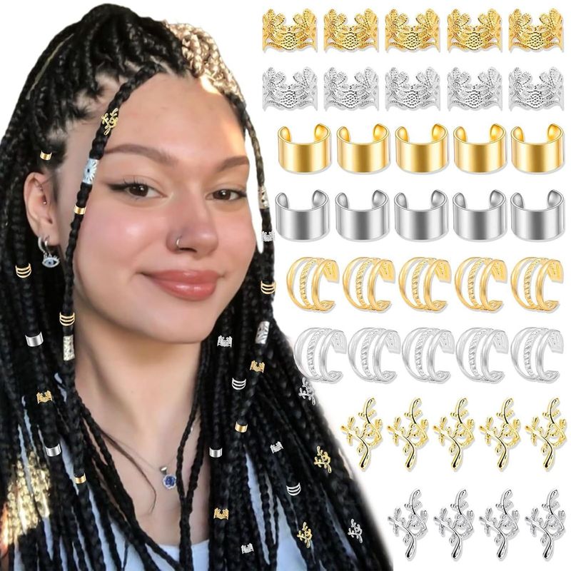 Set di fermagli e forcine per capelli con varie specifiche e stili, accessori per capelli placcati in oro galvanizzato, accessori per capelli con perline di legno combinate_voghion.com