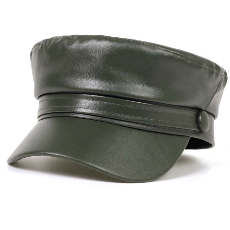 Trendy fashionable PU fl top beret British trendsetters, handsome octagonal for men women, casual and trendy hip-hop_voghion.com