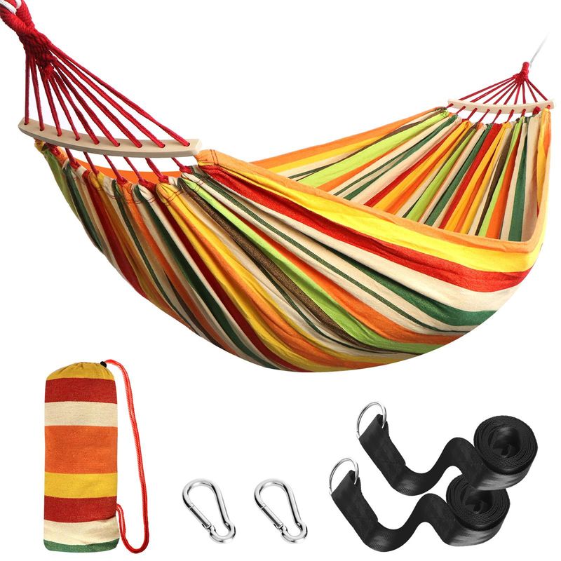 Portable Large Double Camping Swing With Travel, For Camping Outdoors, Indoor Courtyard Hammock_voghion.com