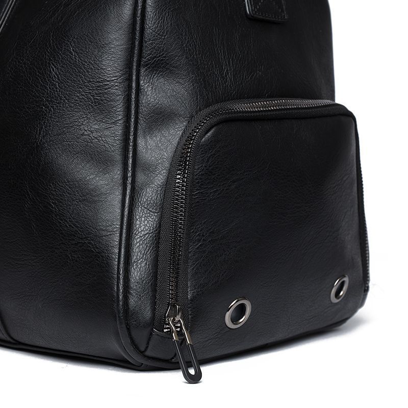 Men's Genuine Leather Travel With Shoe Compartment, Large Capacity Handbag, Shoulder Crossbody Bag, Waterproof And_voghion.com